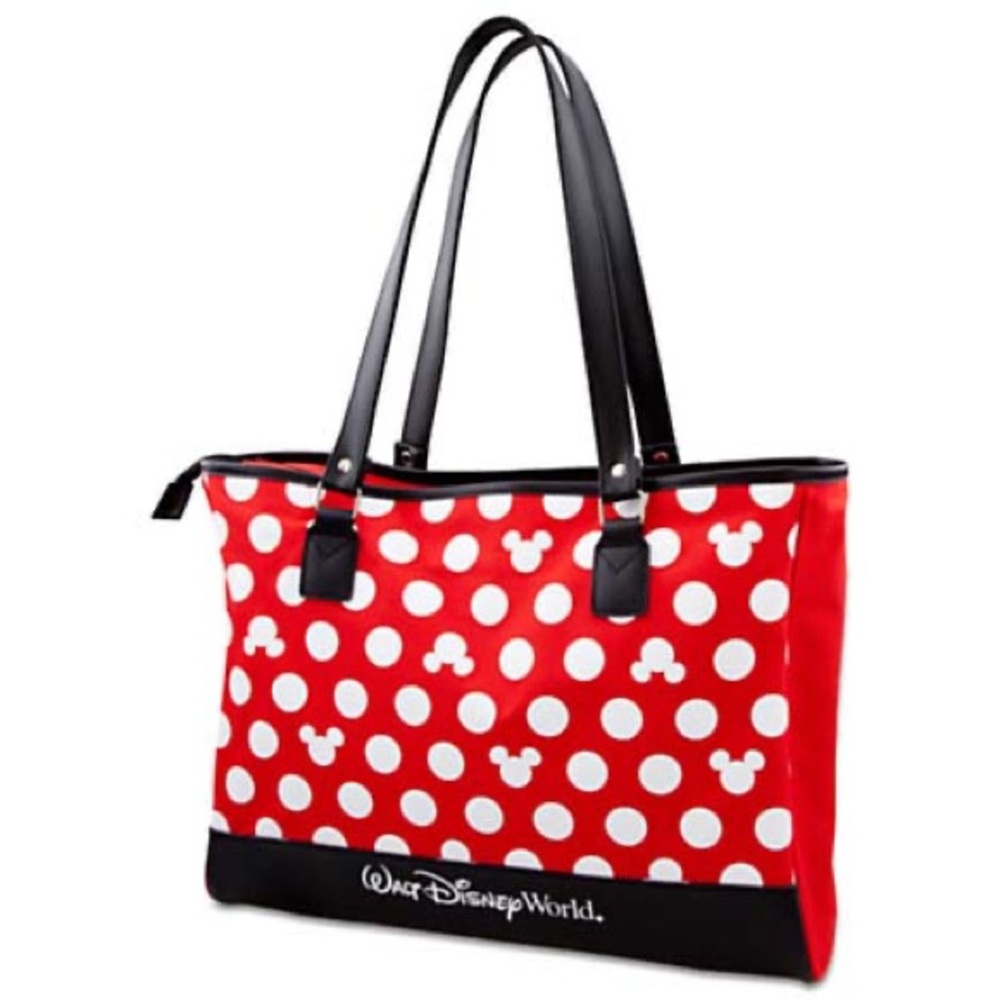 DISNEY PARKS BLACK & RED MICKEY MOUSE HEAD PRINT TOTE